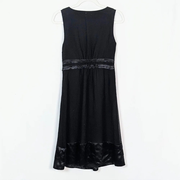 MIMI Maternity Black Silk Knee Length Dress Special Occasion Chiffon - Picture 2 of 7
